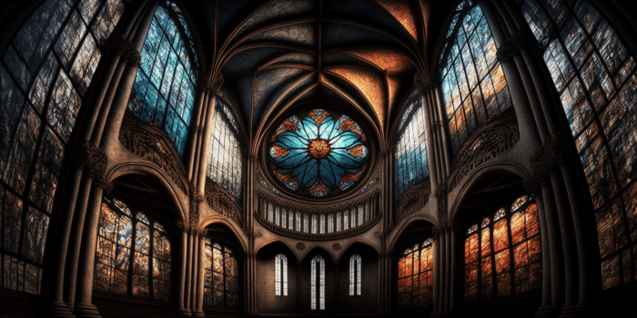 Vitrales en iglesia (AI)
